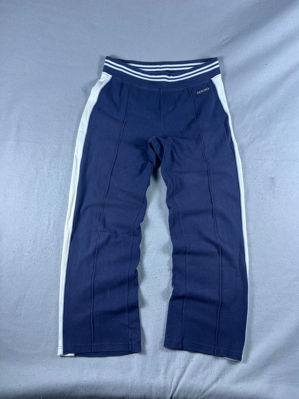New York Laundry Track Pants Womens L Blue White Stripe Y2K Sports Sweatpants
